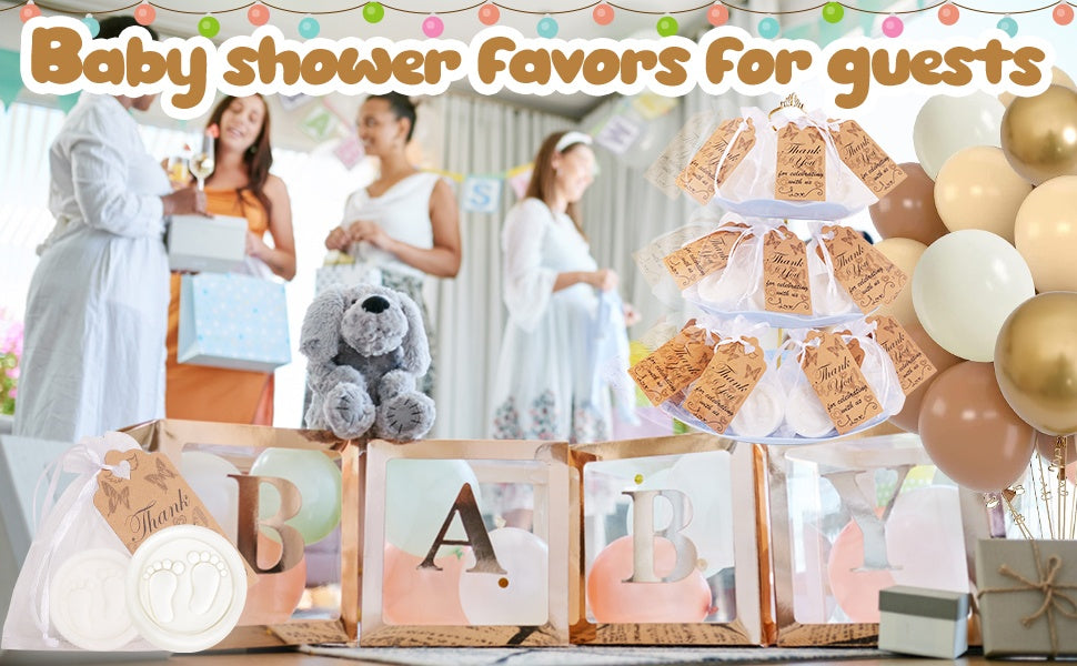 White footprint soap favor kit, 50 sets — size, packaging and celebration details 4