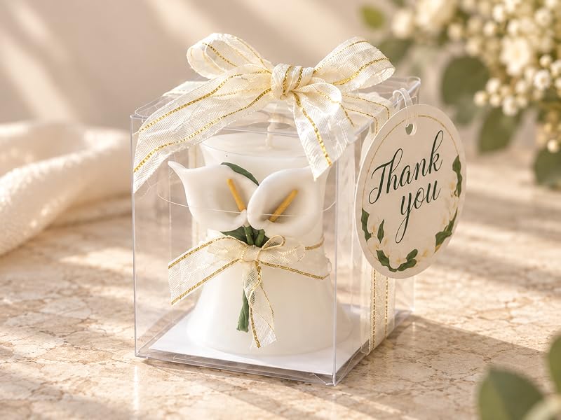 Wedding Favors Bridal Shower Favors Candles Calla Lily Style Candle Favors Gift Boxed