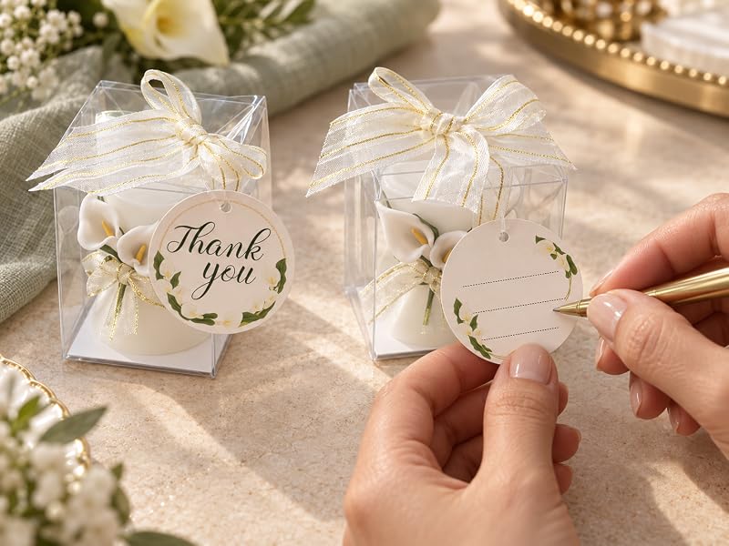 Wedding Favors Bridal Shower Favors Candles Calla Lily Style Candle Favors Gift Boxed