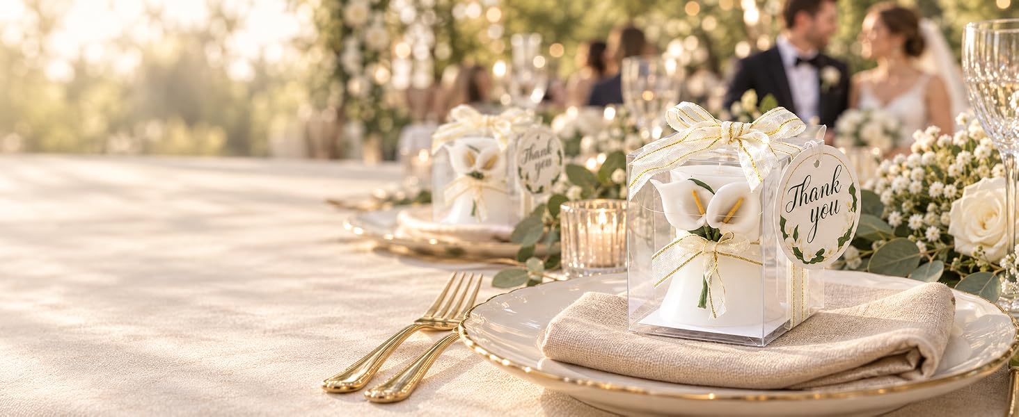 Wedding Favors Bridal Shower Favors Candles Calla Lily Style Candle Favors Gift Boxed