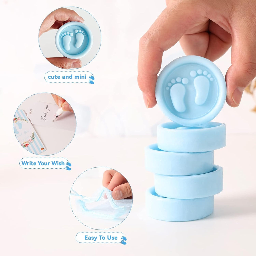 AIXIANG Blue Baby Footprint Soap Favor Kit – 50 Sets – packaging and celebration ideas 3