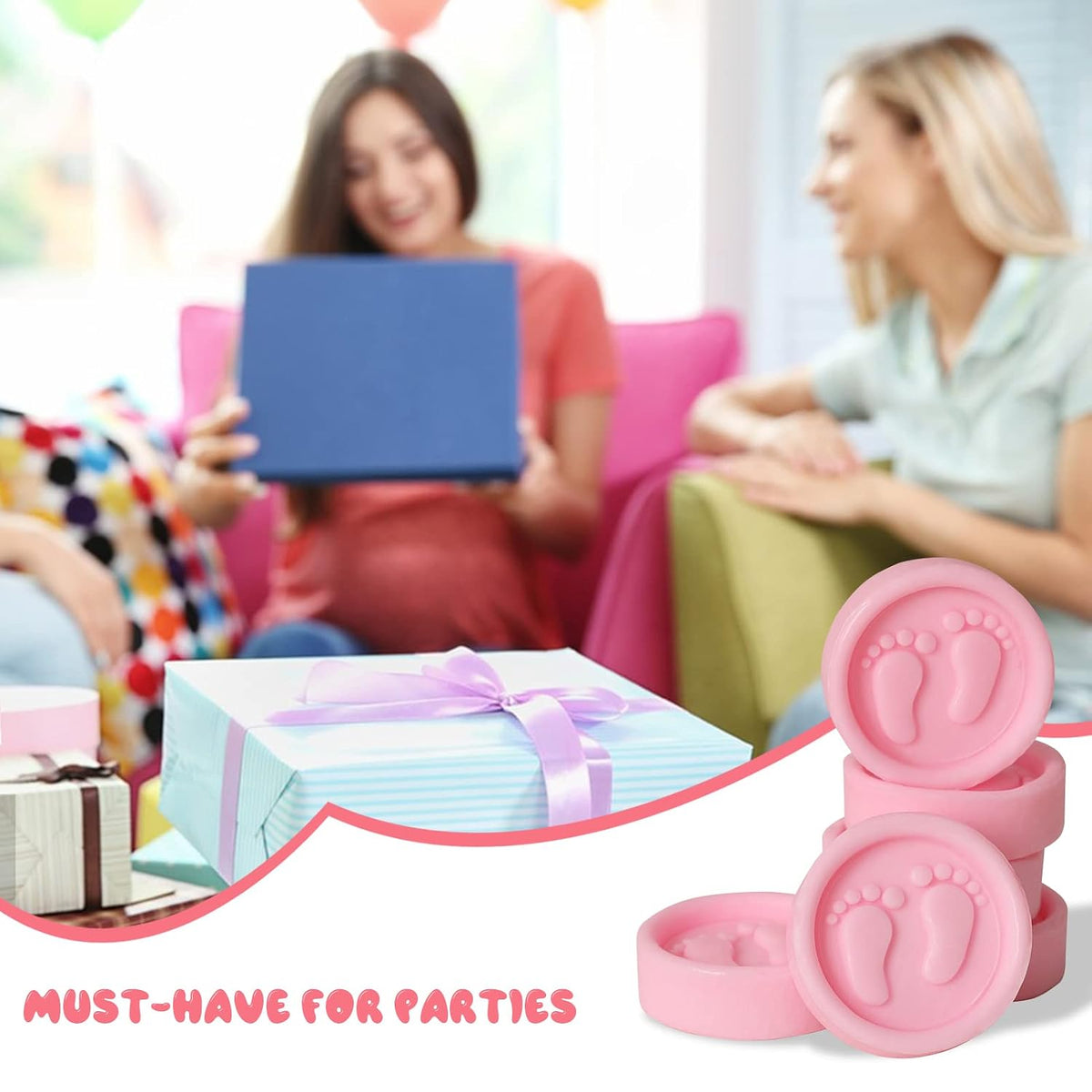 AIXIANG Pink Baby Footprint Soap Favor Kit – 50 Sets – packaging and celebration ideas 5