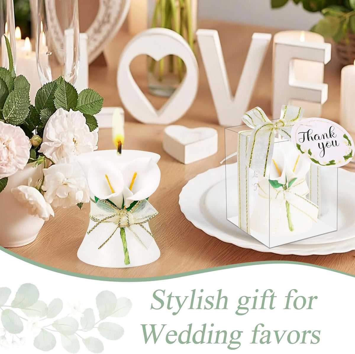 AIXIANG Calla Lily Candle Wedding Favors – 24 Pack — detail 5