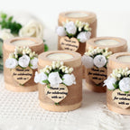 AIXIANG White Rose Wood Tealight Holder Favors – 12 Pack — detail 6
