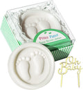 AIXIANG Baby Footprint Soap Favors – 24 Pack – white soap and green gift box