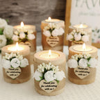AIXIANG White Rose Wood Tealight Holder Favors – 12 Pack — product photo