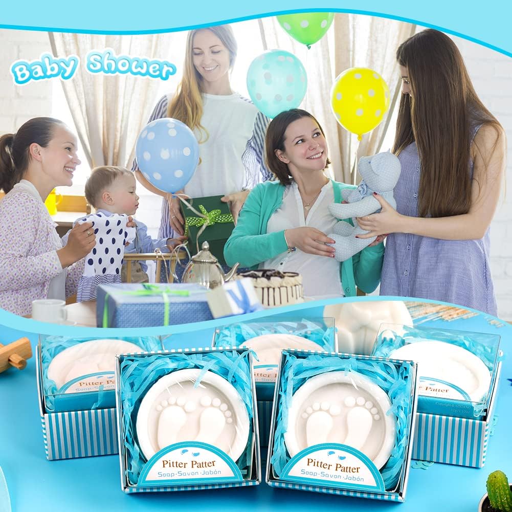AIXIANG Blue Gift-Boxed Baby Footprint Soap Favors – 24 Pack – packaging and celebration ideas 4