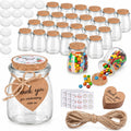 100 mL Mini Jar, 30 Pack: empty favor jars with included decorating accessories; fillings not included