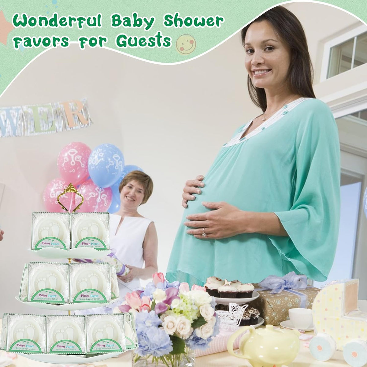 AIXIANG Baby Footprint Soap Favors – 24 Pack – celebrating a new arrival