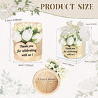 AIXIANG White Rose Wood Tealight Holder Favors – 12 Pack — detail 2