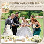 AIXIANG White Rose Wood Tealight Holder Favors – 12 Pack — detail 4