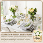 AIXIANG White Rose Wood Tealight Holder Favors – 24 Pack — detail 5