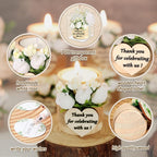 AIXIANG White Rose Wood Tealight Holder Favors – 24 Pack — detail 3