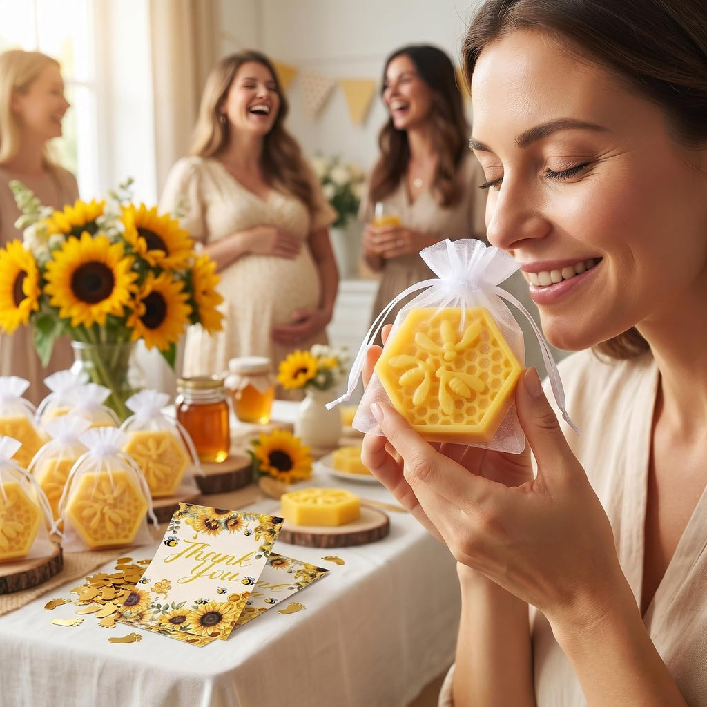 AIXIANG Three-Bee Honeycomb Soap Favors – 24 Pack