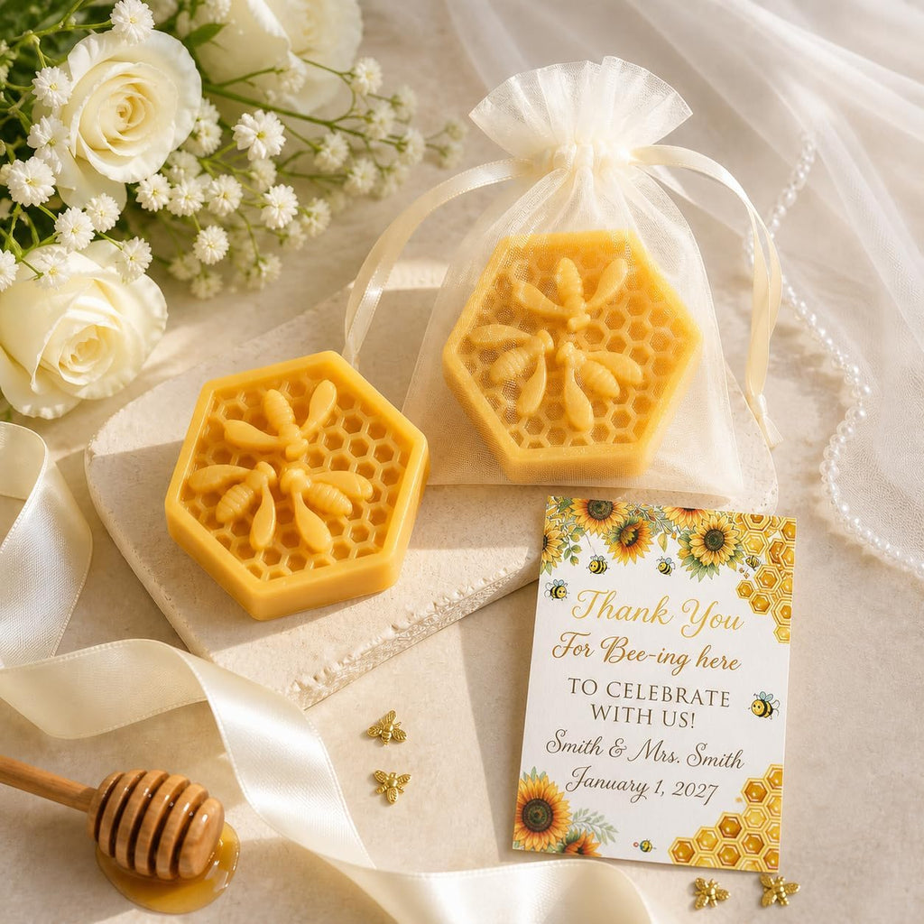 AIXIANG Three-Bee Honeycomb Soap Favors – 24 Pack