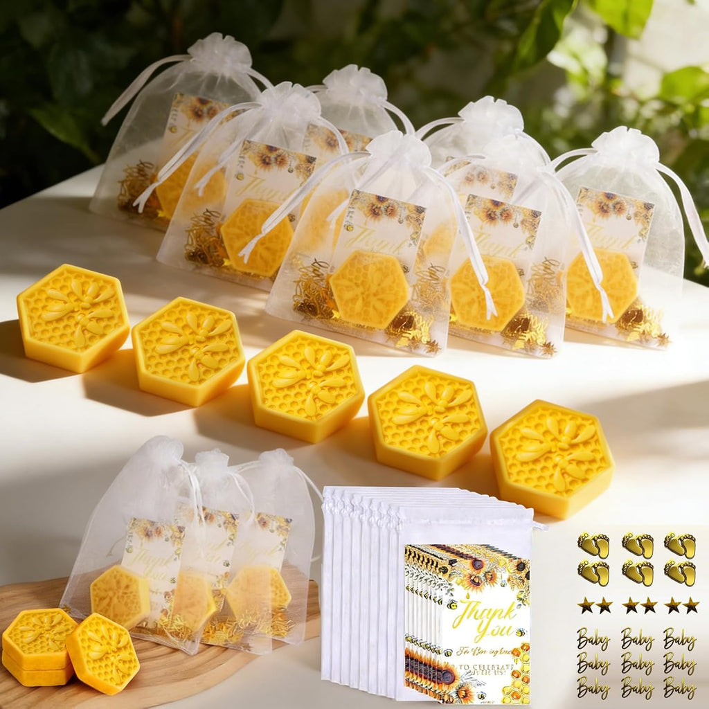 AIXIANG Three-Bee Honeycomb Soap Favors – 50 Pack