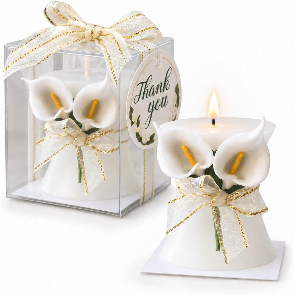 AIXIANG Calla Lily Candle Wedding Favors – 24 Pack