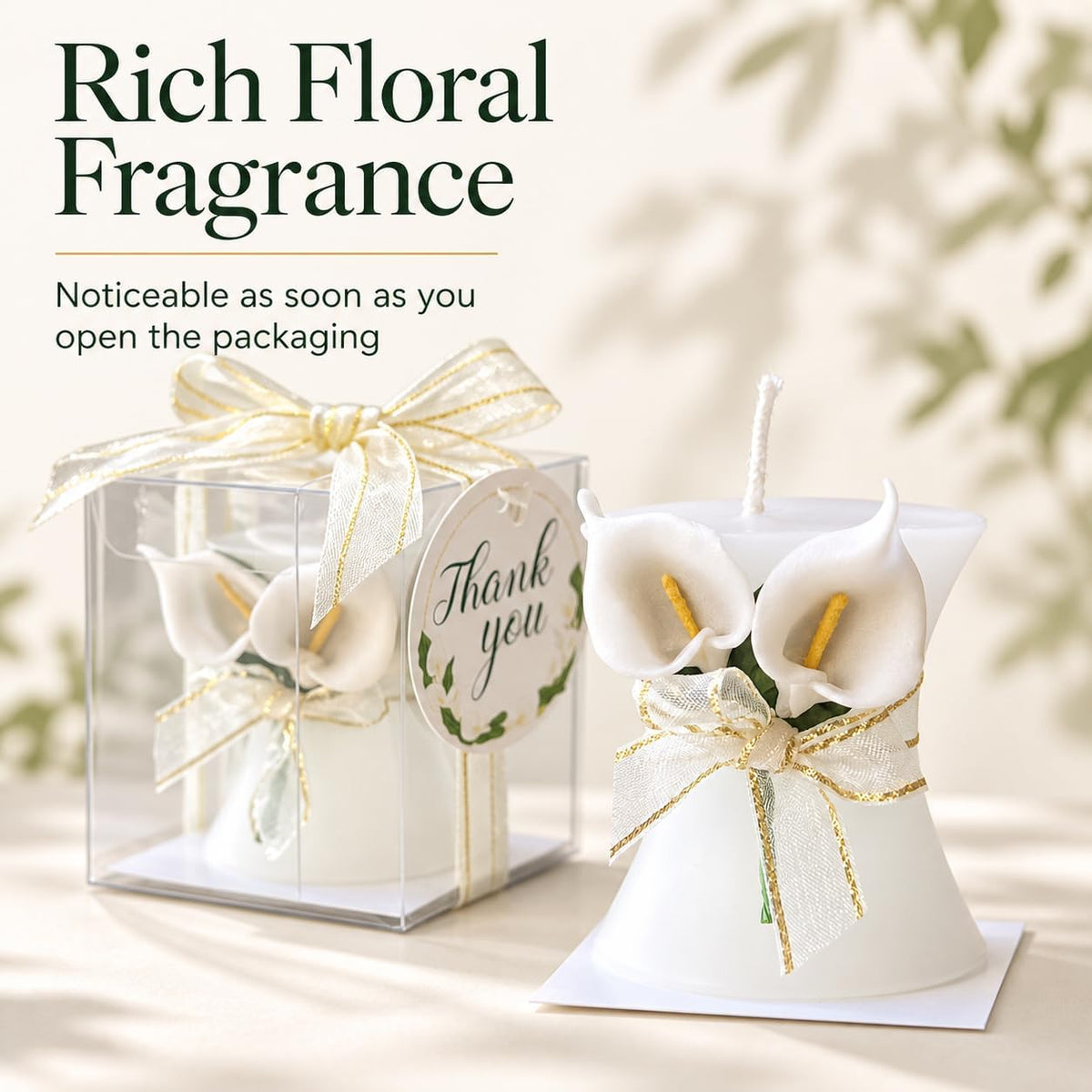AIXIANG Calla Lily Candle Wedding Favors – 24 Pack
