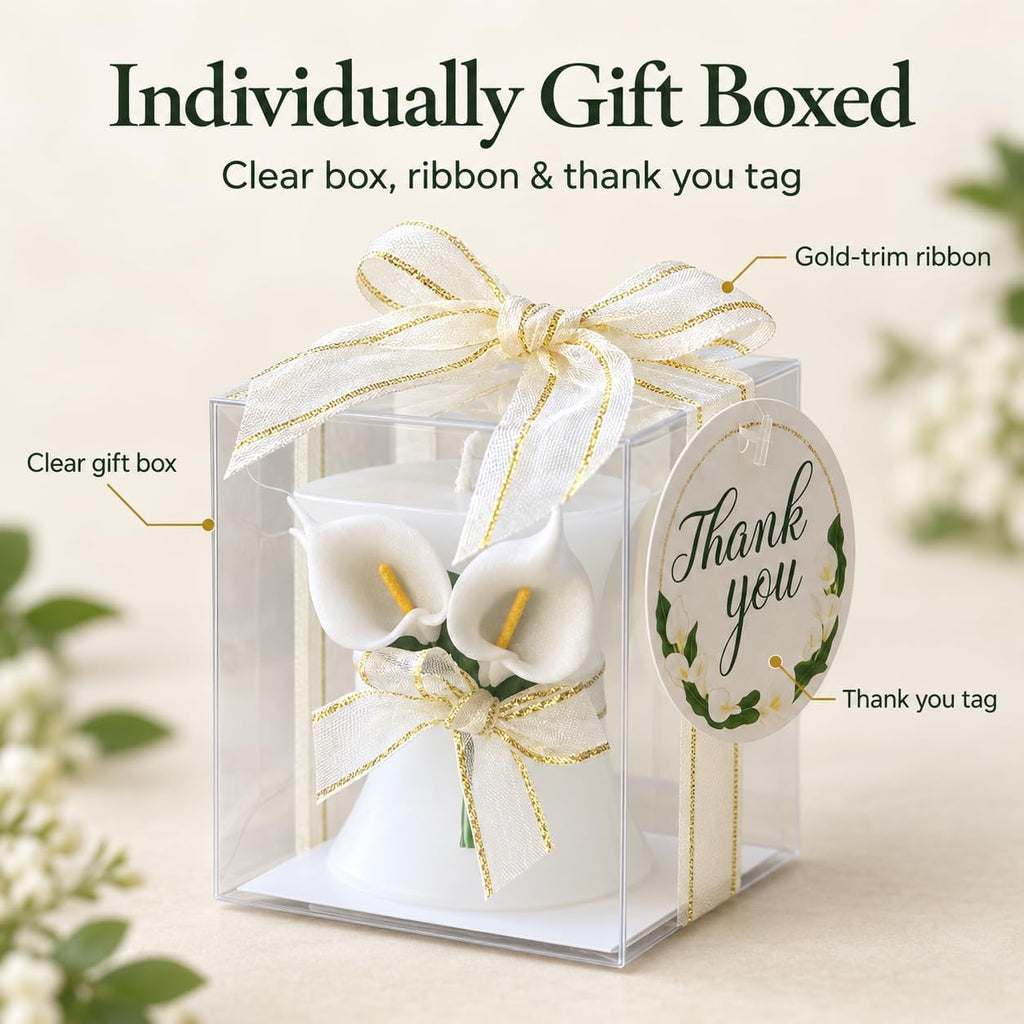 AIXIANG Calla Lily Candle Wedding Favors – 24 Pack