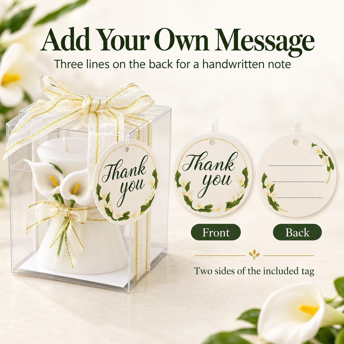 AIXIANG Calla Lily Candle Wedding Favors – 24 Pack
