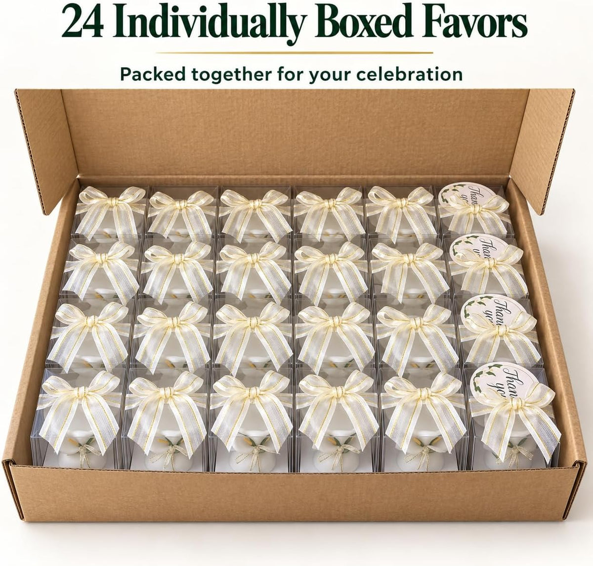 AIXIANG Calla Lily Candle Wedding Favors – 24 Pack
