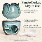 AIXIANG Lotus Ceramic Oil Burner & Wax Warmer