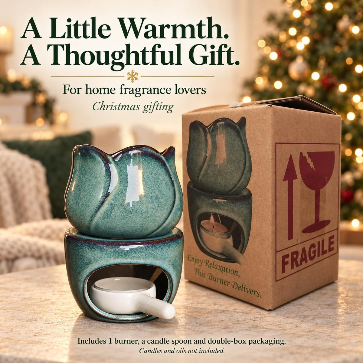 AIXIANG Lotus Ceramic Oil Burner & Wax Warmer