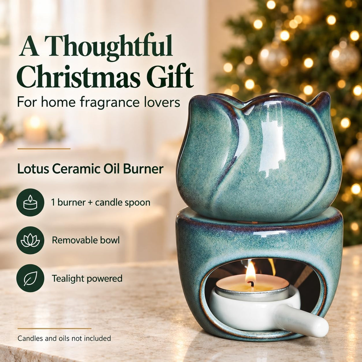 AIXIANG Lotus Ceramic Oil Burner & Wax Warmer