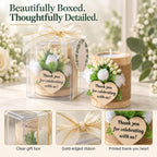 AIXIANG White Rose Wood Tealight Holder Favors – 12 Pack