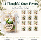 AIXIANG White Rose Wood Tealight Holder Favors – 12 Pack