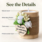 AIXIANG White Rose Wood Tealight Holder Favors – 24 Pack