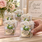 AIXIANG White Rose Wood Tealight Holder Favors – 24 Pack