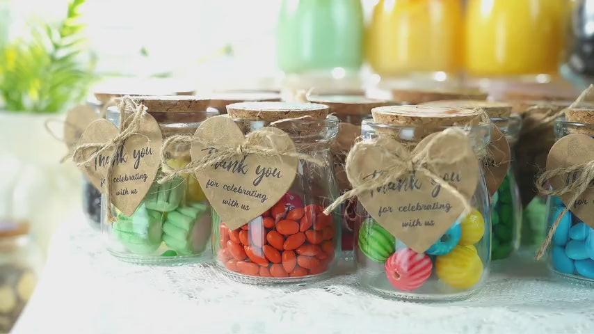 AIXIANG Glass Favor Jars with Cork & Plastic Lids